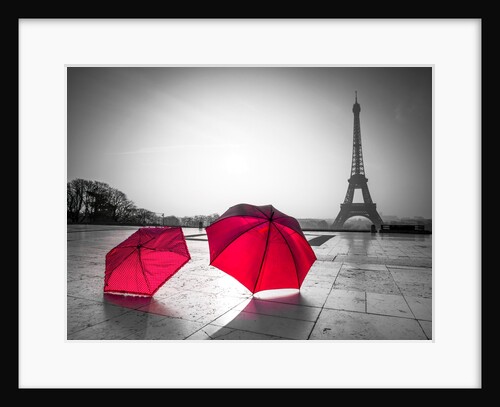 Umbrellas and Eiffel tower by Assaf Frank